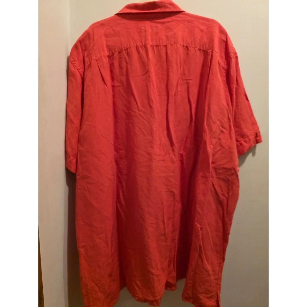 Polo Ralph Lauren Mens 3XLT Linen Silk Short Sleeve Camp Shirt Coral